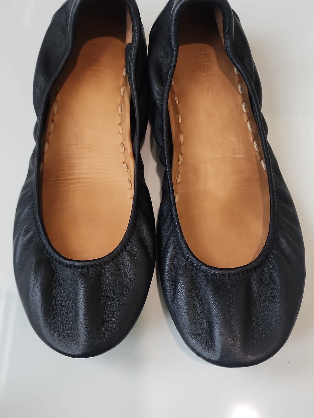 Tiekd Black Women's Leather Ballet Flats - Picture 2 of 14
